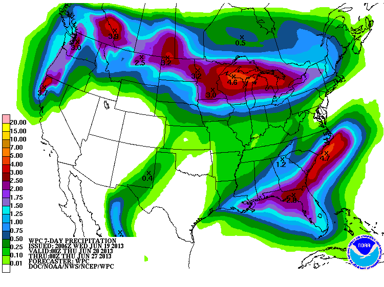June 19 7-day precip fcst