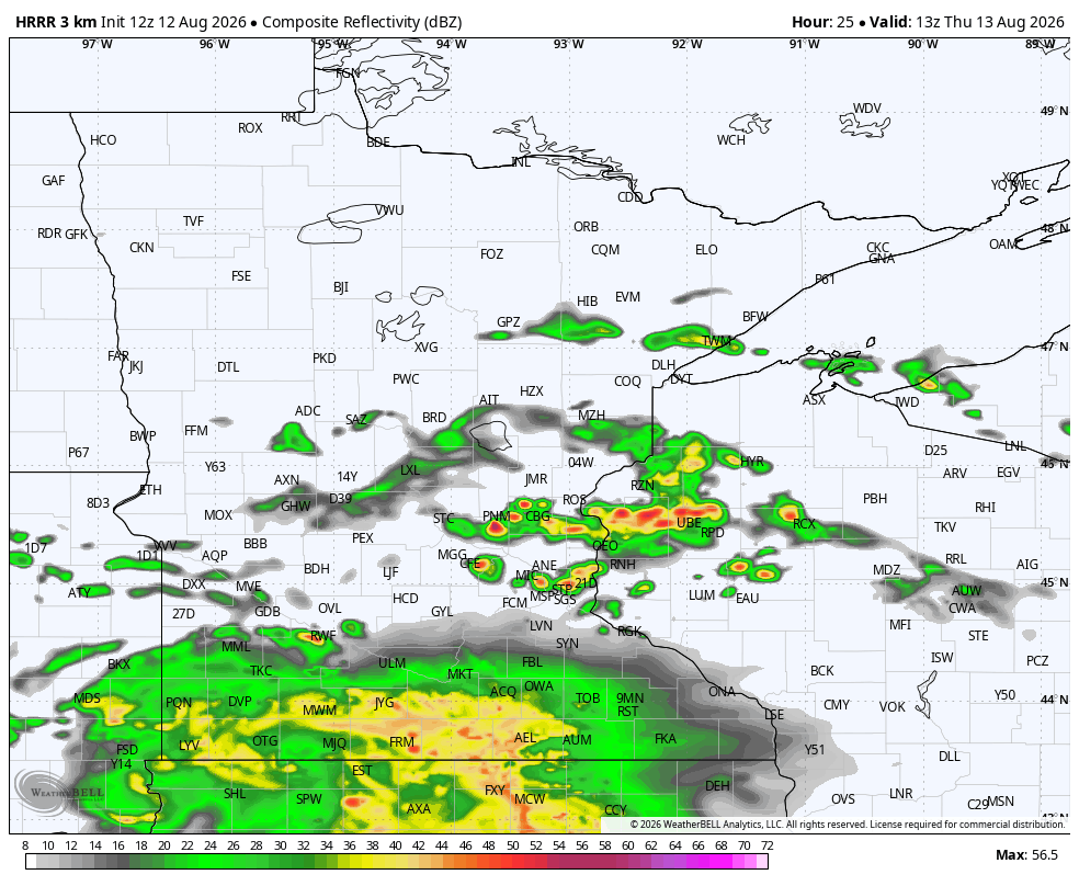 Thursday's rain