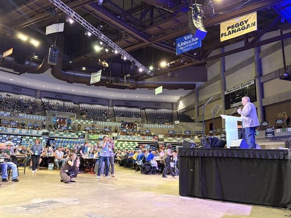 Minnesota Sen. John Hoffman speaks to the DFL convention