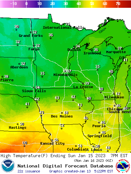Weekend thaw; southern Minnesota may see 40 degrees Sunday
