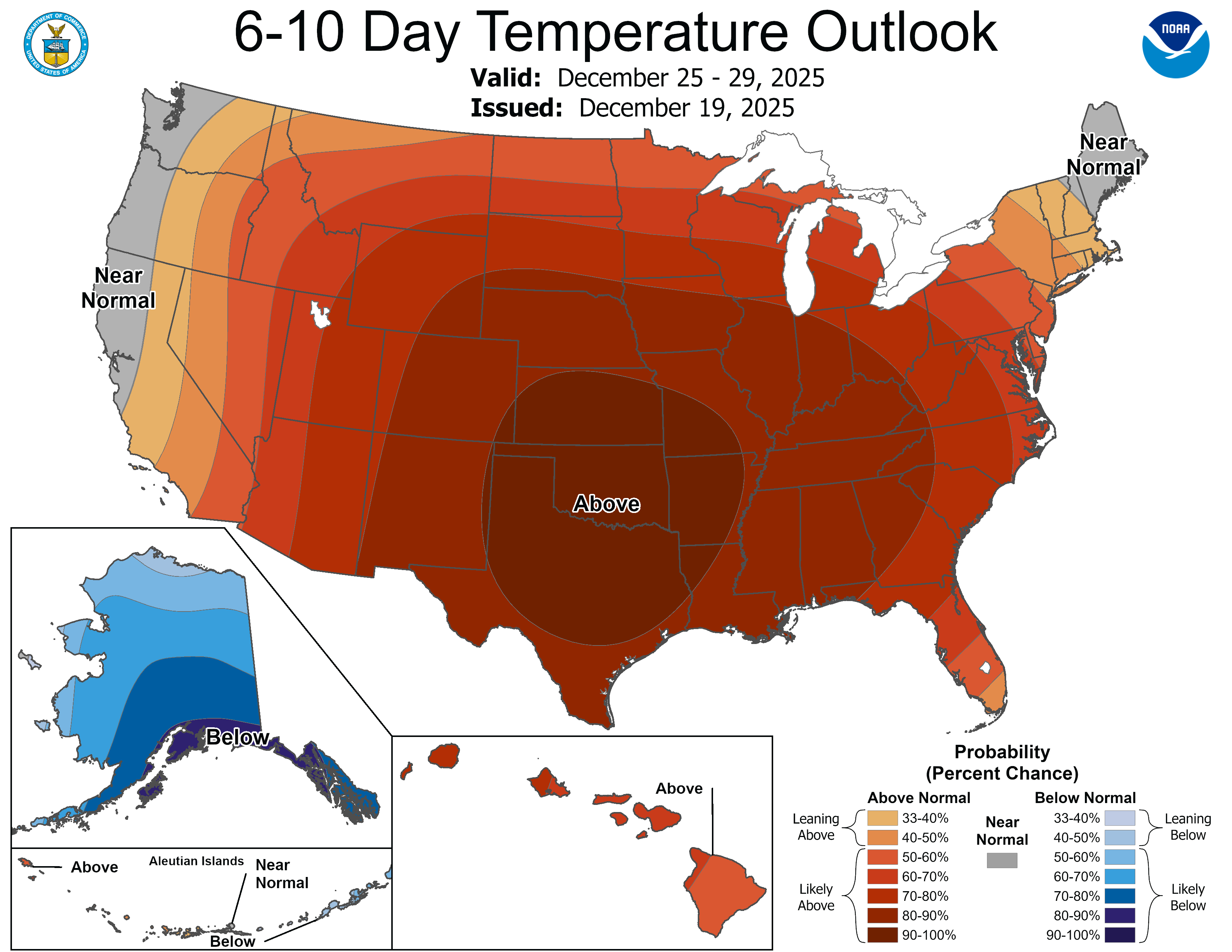 NOAA 6 to 10-day temperature outlook