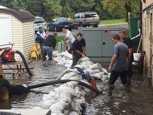Sandbaggers at a nursing home in Janesville.