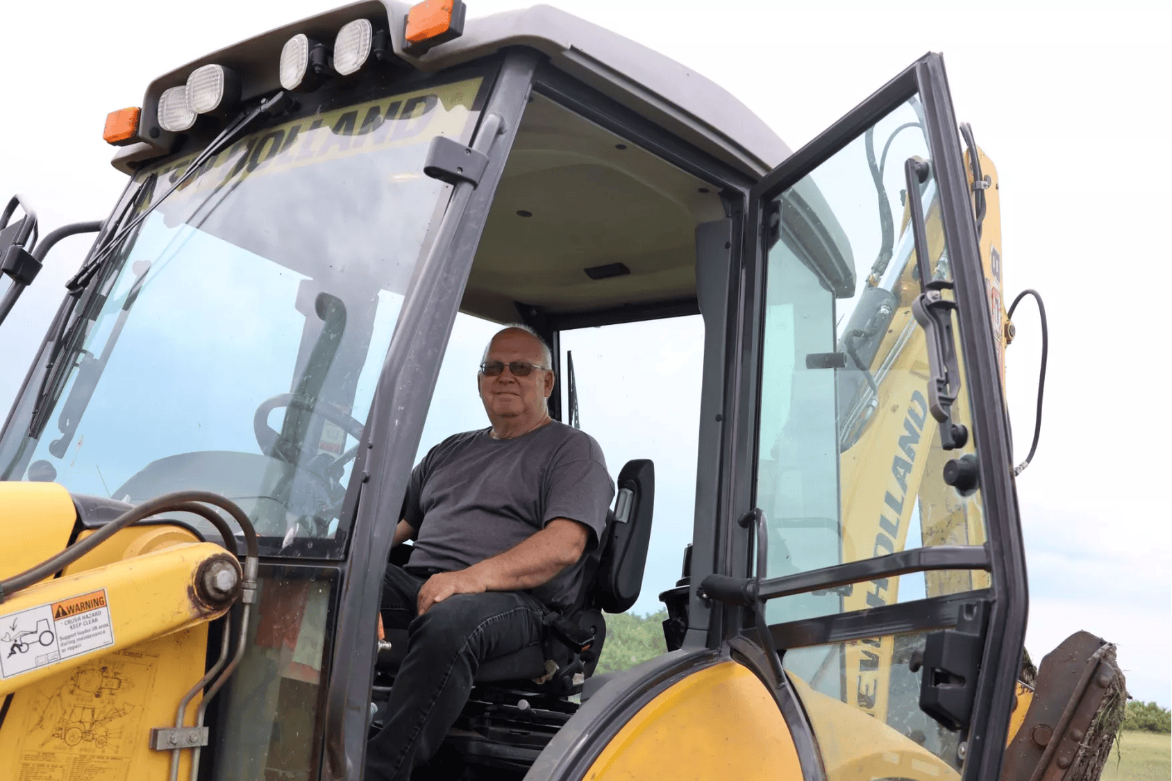 A man inside an excavator