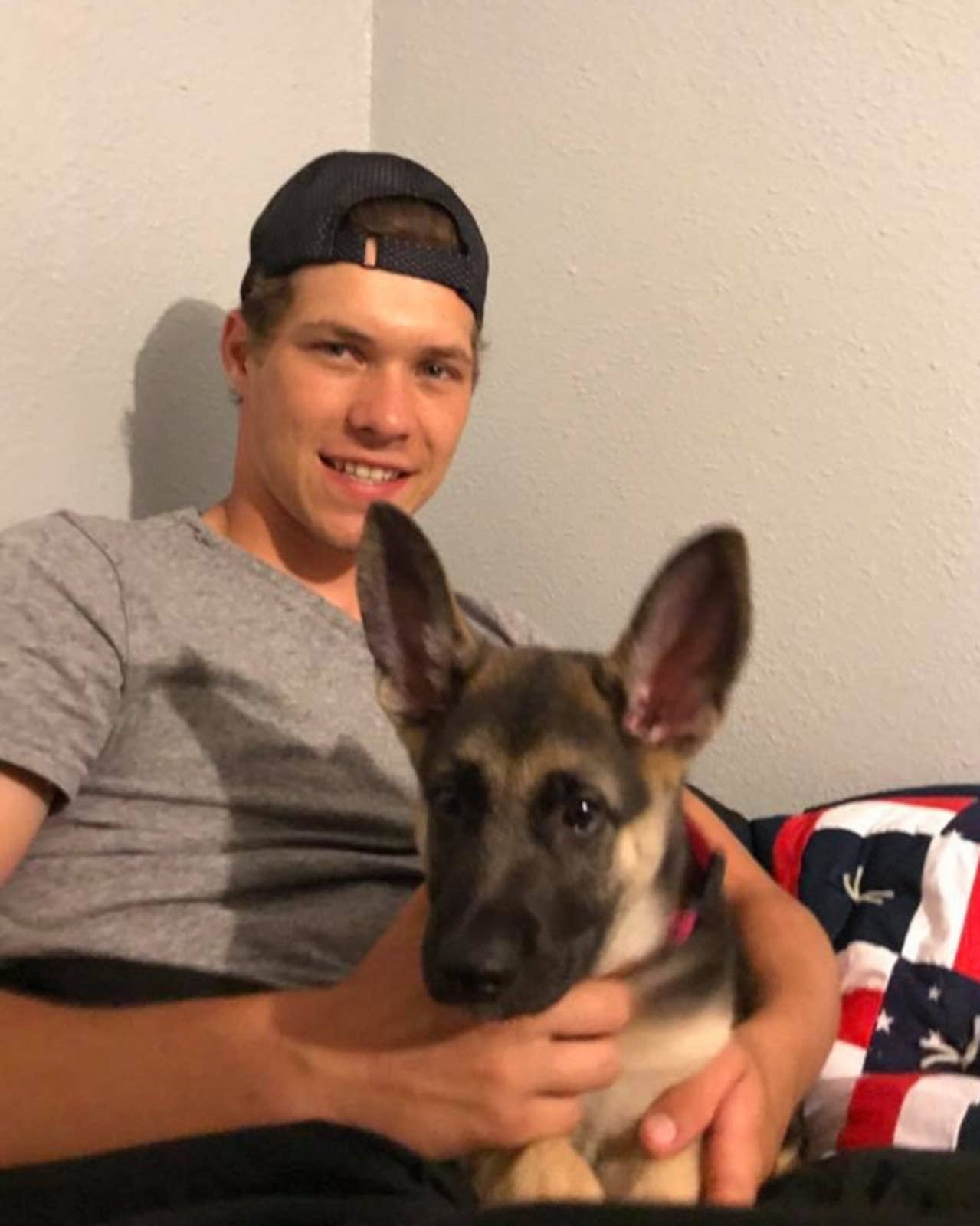 Riley Kuznia at his family's home in Karlstad, Minn.