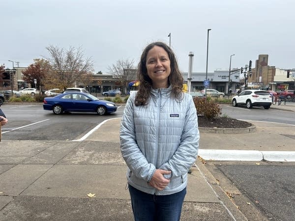 voter posing for photo outside