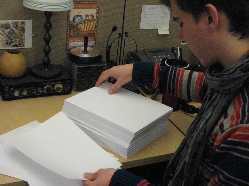 MPR's Sanden Totten counts paper