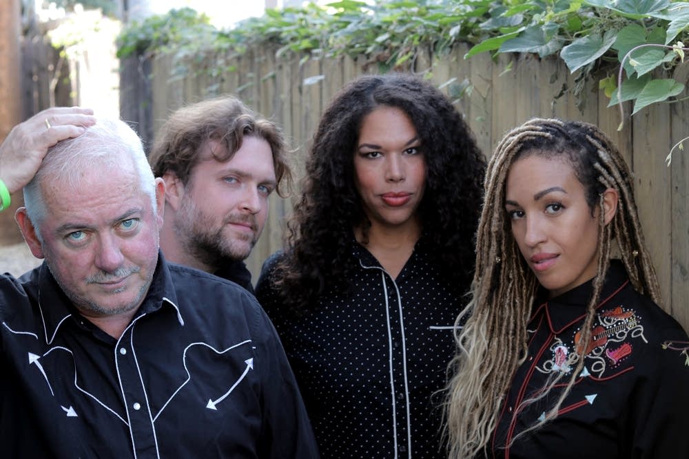 Jon Langford with his band, Four Lost Souls.
