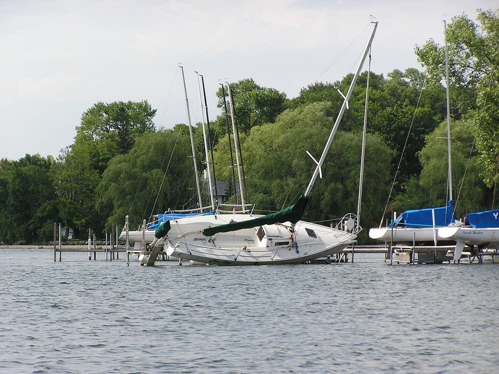 Boats tipped