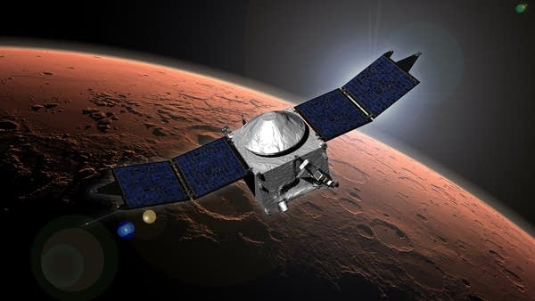 Artist rendering of NASA's MAVEN spacecraft