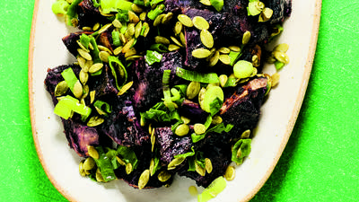 Roasted Miso Sweet Potato with Pumpkin Seeds