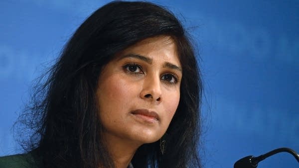 Gita Gopinath, First Deputy Managing Director of the International Monetary Fund (IMF) attends a press briefing concluding the 2024 China Article IV Mission in Beijing on May 29, 2024. The International Monetary Fund on May 29 raised its yearly growth forecast for China, but warned that Beijing's industrial policy risks "misallocation" of resources and could harm trade. (Photo by WANG Zhao / AFP) (Photo by WANG ZHAO/AFP via Getty Images)