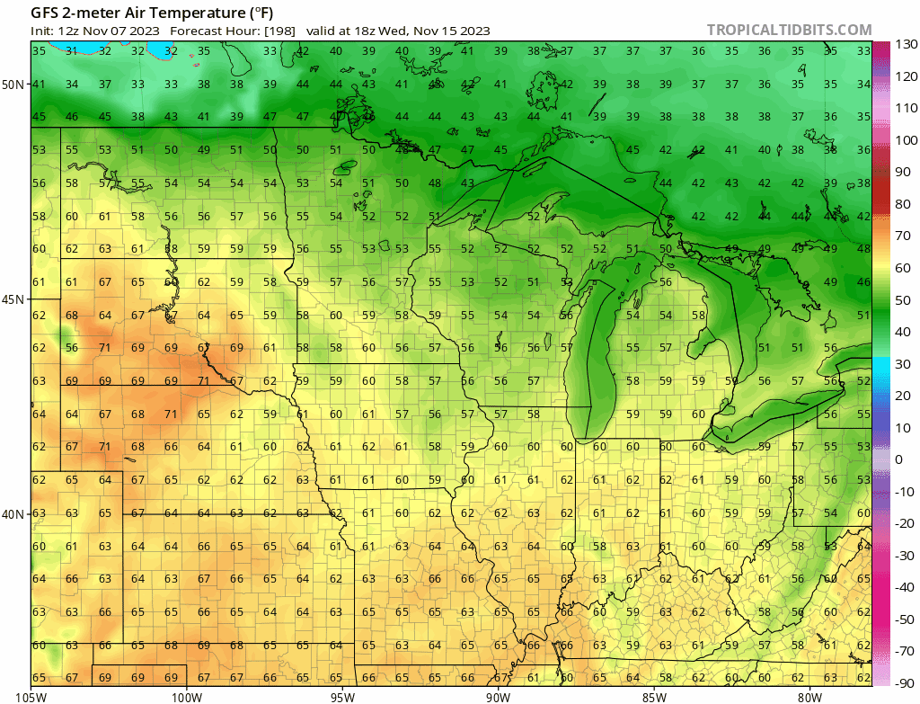 NOAA GFS temperature output