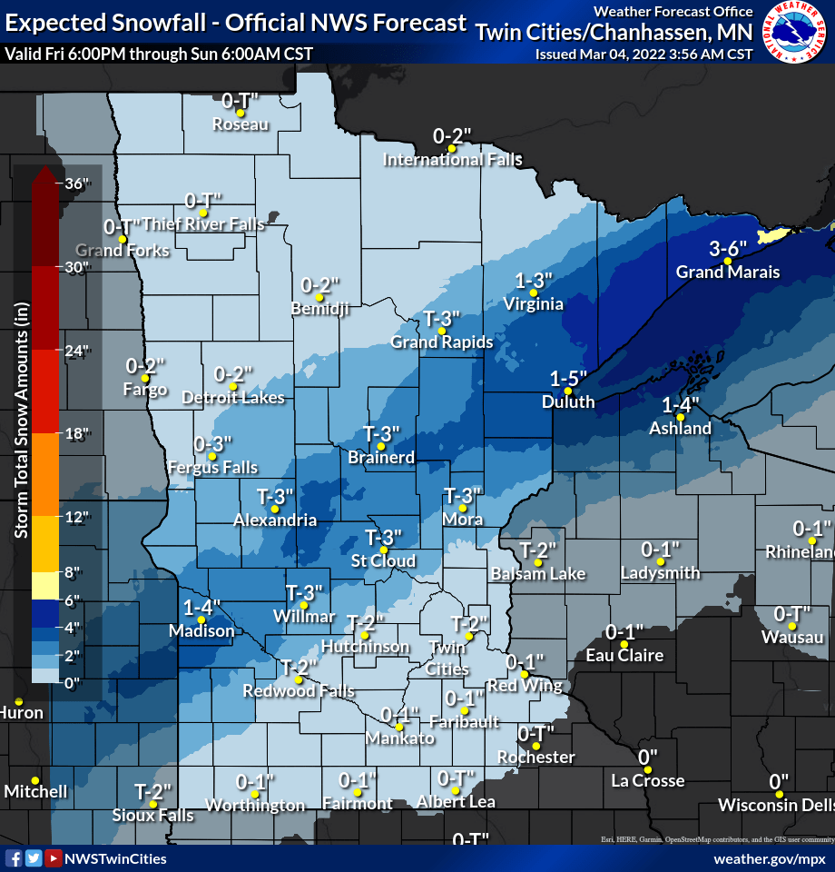 Snowfall projection 