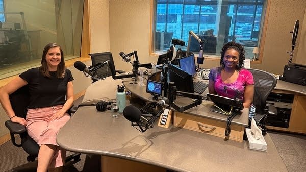 two women in a studio 