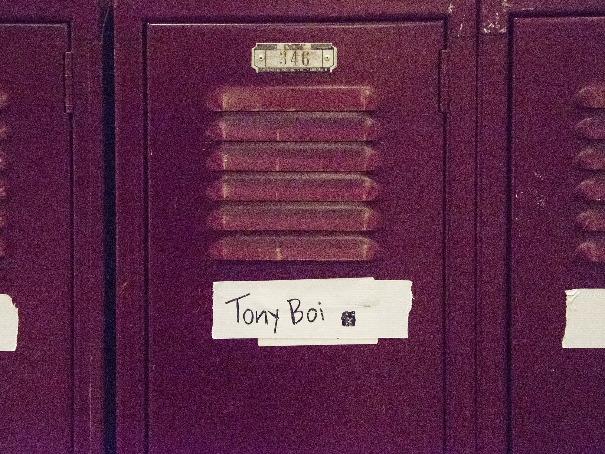 Antonio Varney's locker in the Red Lake Nation Boxing Club