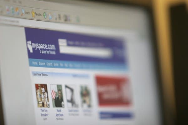 A view of the homepage of the MySpace social networking site in 2007.