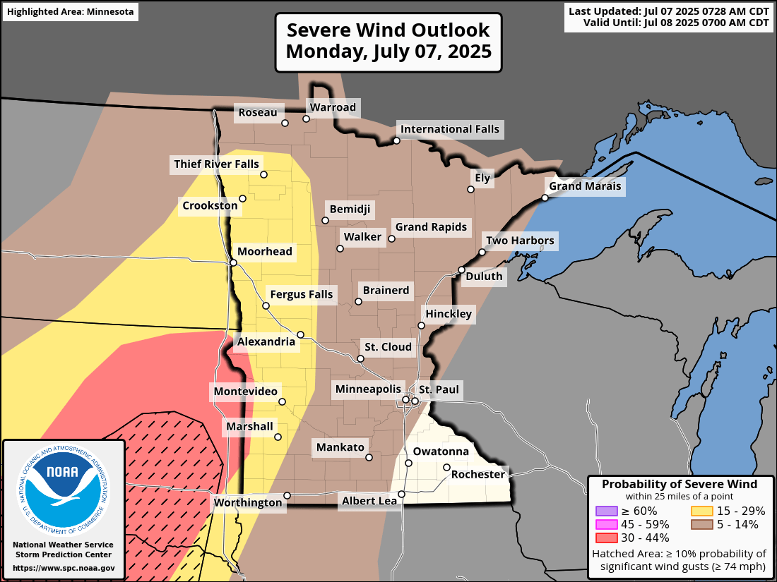 Wind threat for Monday