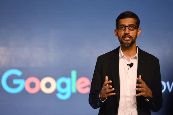 Sundar Pichai pictured in Delhi, India. (Credit: Getty Images)