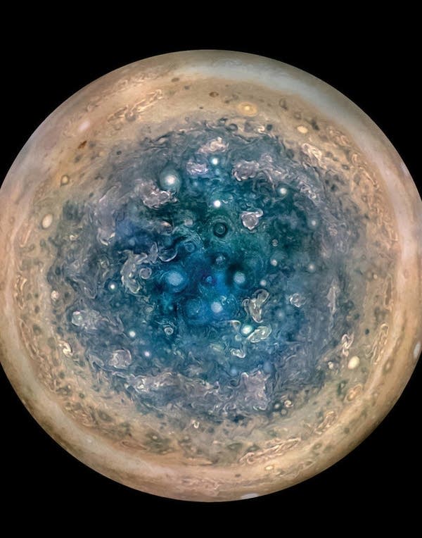 Juno spacecraft reveals spectacular cyclones at Jupiter's poles