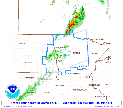 Severe thunderstorm watch until 9 p.m. 