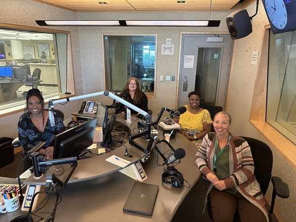 four women in studio 