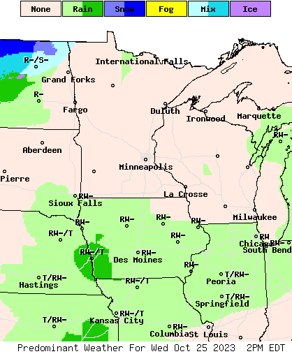 A dry break most of Wednesday but more rain develops; snow northwest