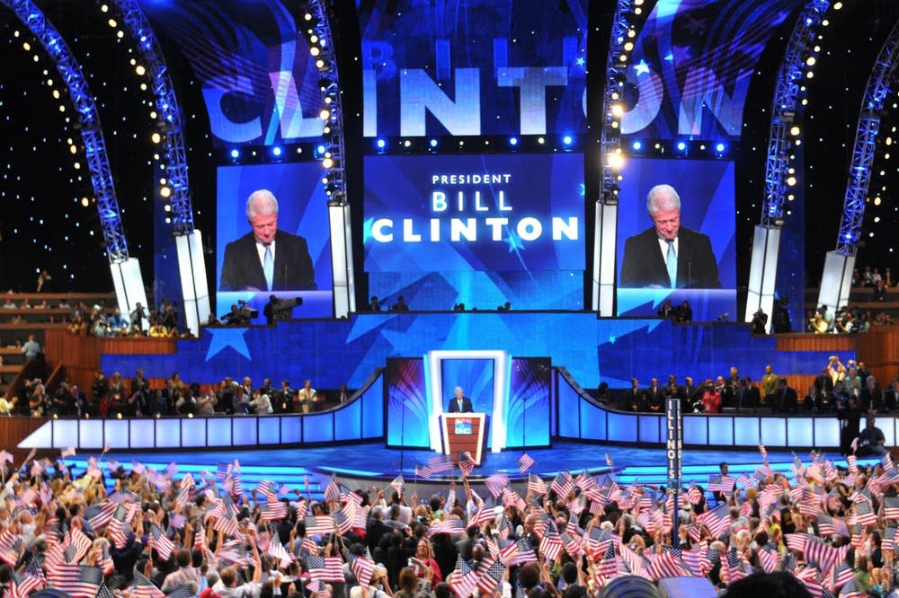 Bill Clinton takes the stage at the DNC