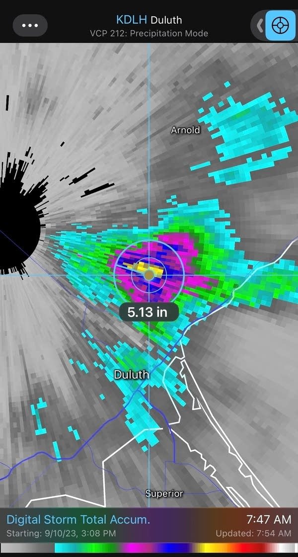 Duluth flash flooding radar estimate