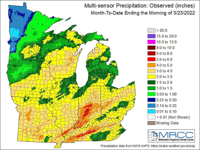 Precipitation so far this month