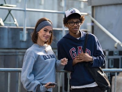 Fans pose for the camera