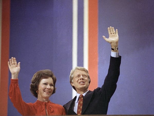 Then-presidential candidate Jimmy Carter and his wife Rosalynn Carter 