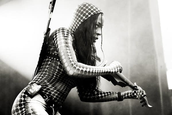 Sudan Archives performing on stage