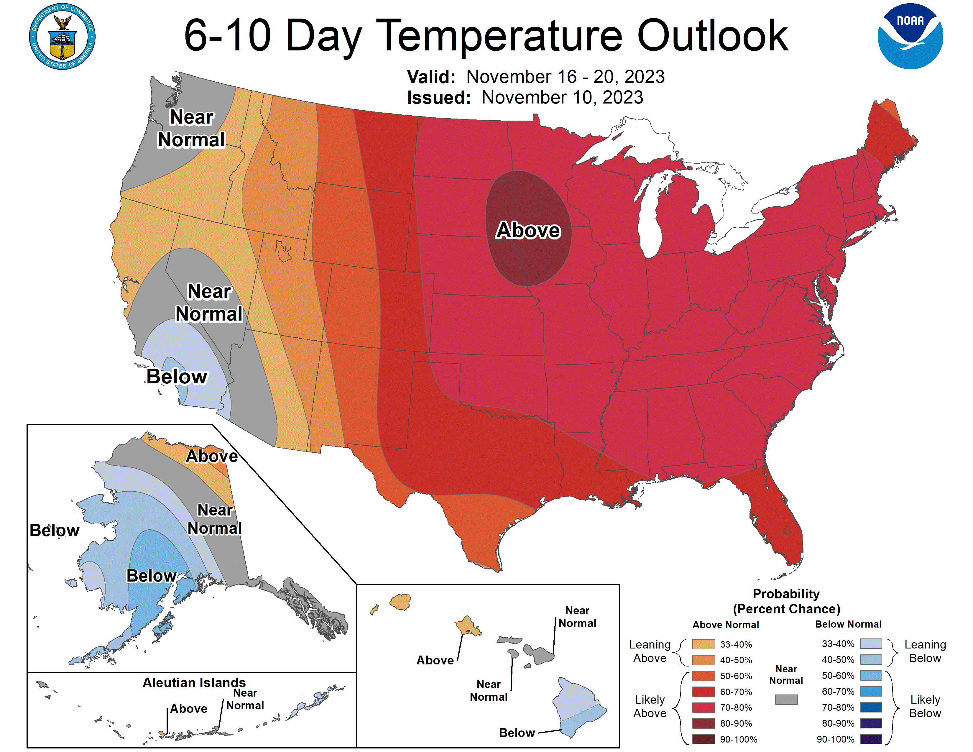NOAA 6 to 10-day temperature outlook