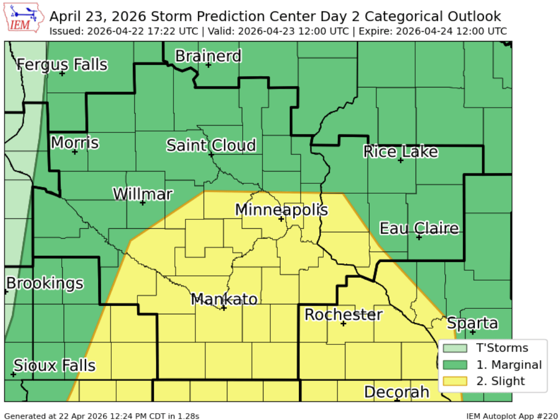 Severe weather risk areas 2