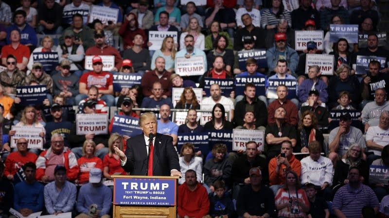 Then-candidate Trump criticized U.S. China relations in Fort Wayne, Ind.