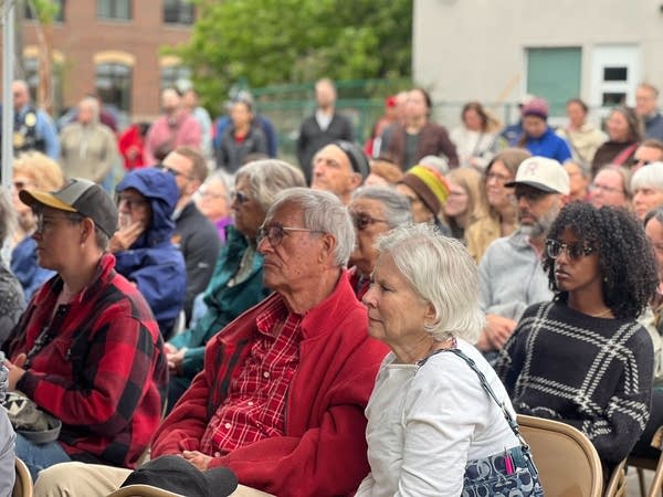Minneapolis community members attend a press conference