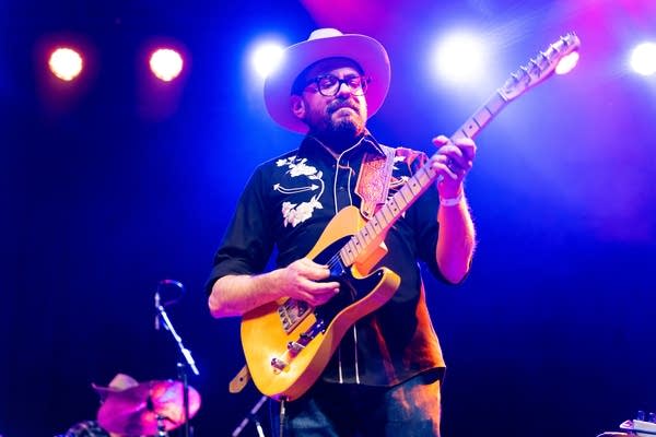 Dan Lowinger plays guitar with Clare Doyle at Best New Bands 2023 at First Avenue in Minneapolis on Friday, Jan. 12, 2024.