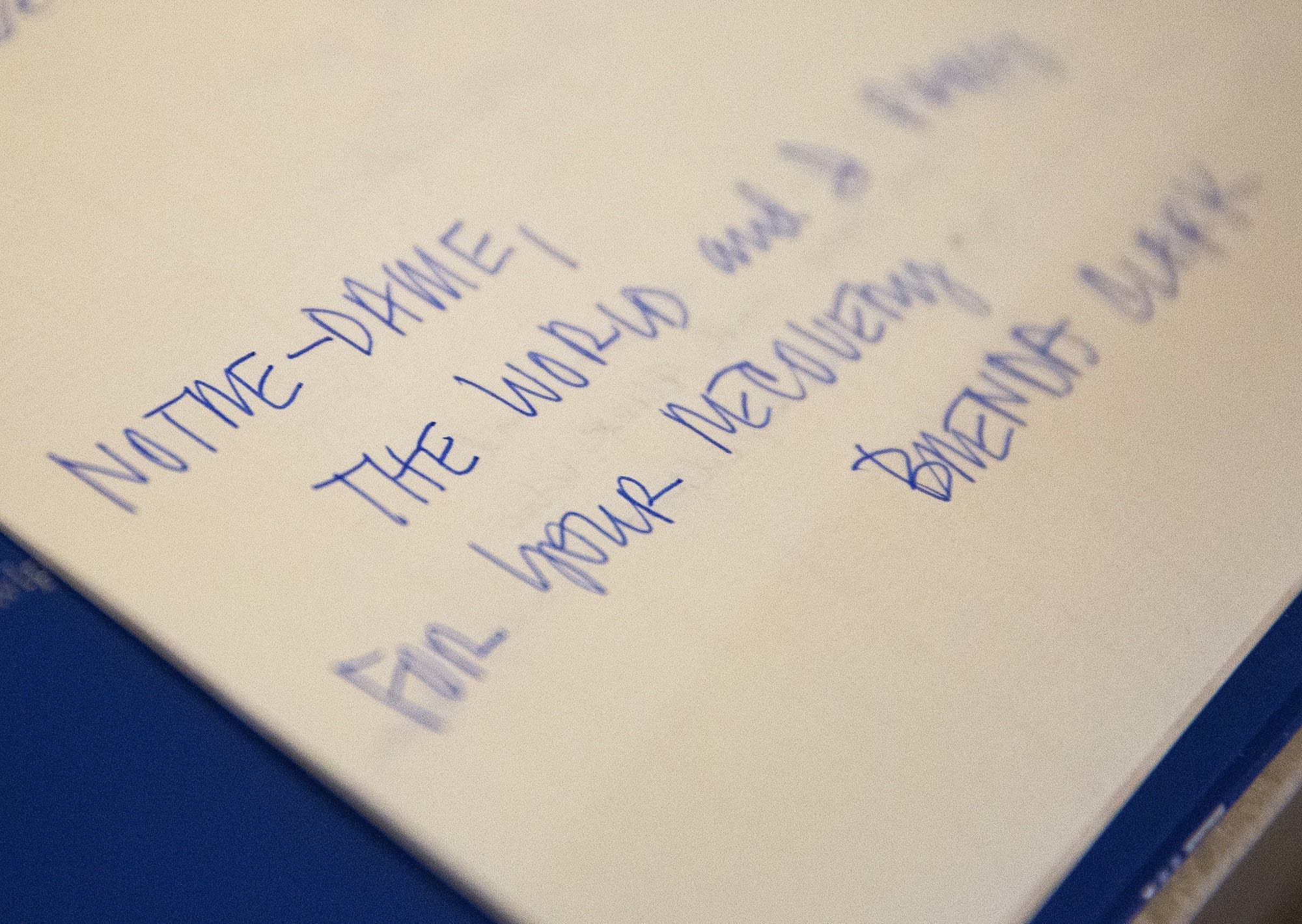 A message is left in book that will sent to the Archbishop of Paris.