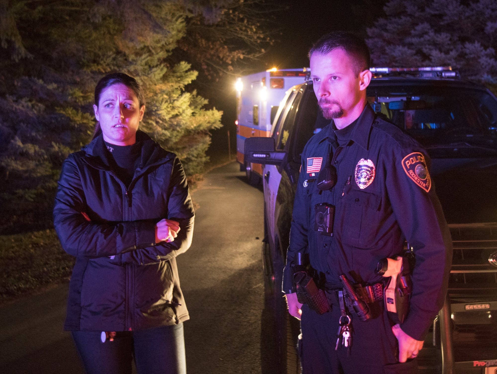 Social worker Megan Schueller and police officer Vedran Tomic