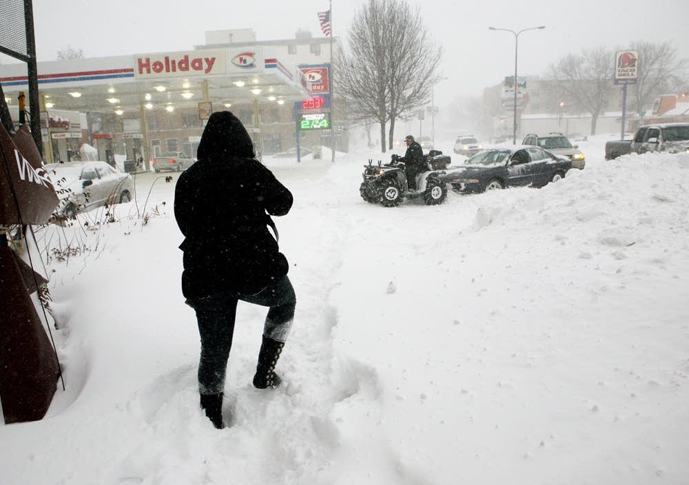 Navigating snowy sidewalks
