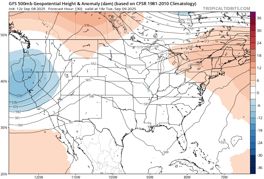 NOAA GFS upper air forecast