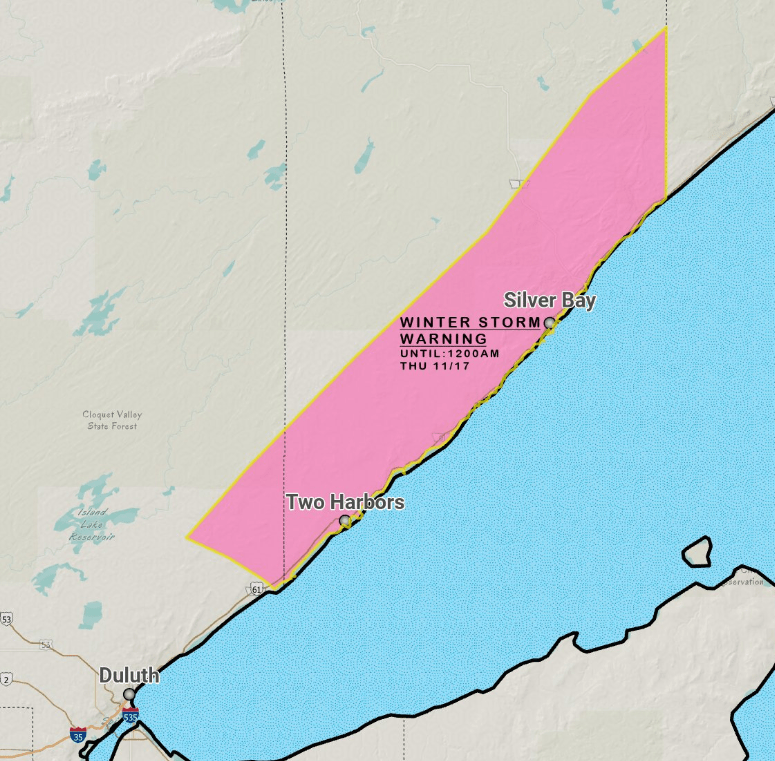Winter storm warnings and advisories