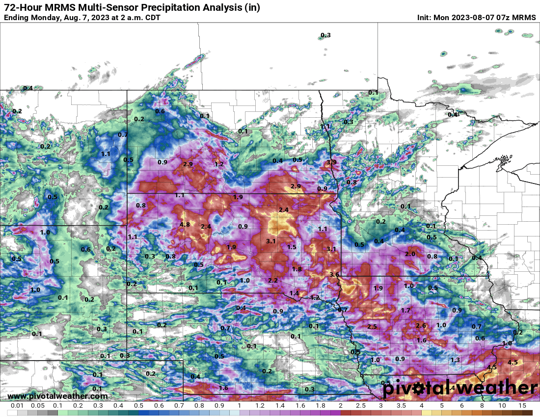 72 hr rainfall
