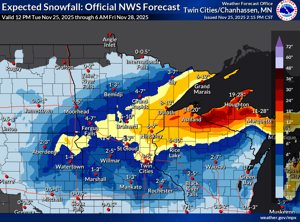 Winter storm update: Heavy snow, high winds increasing through Tuesday night – MPR News
