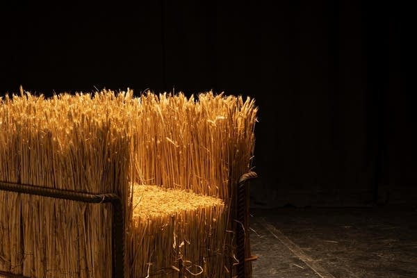a chair make of straw