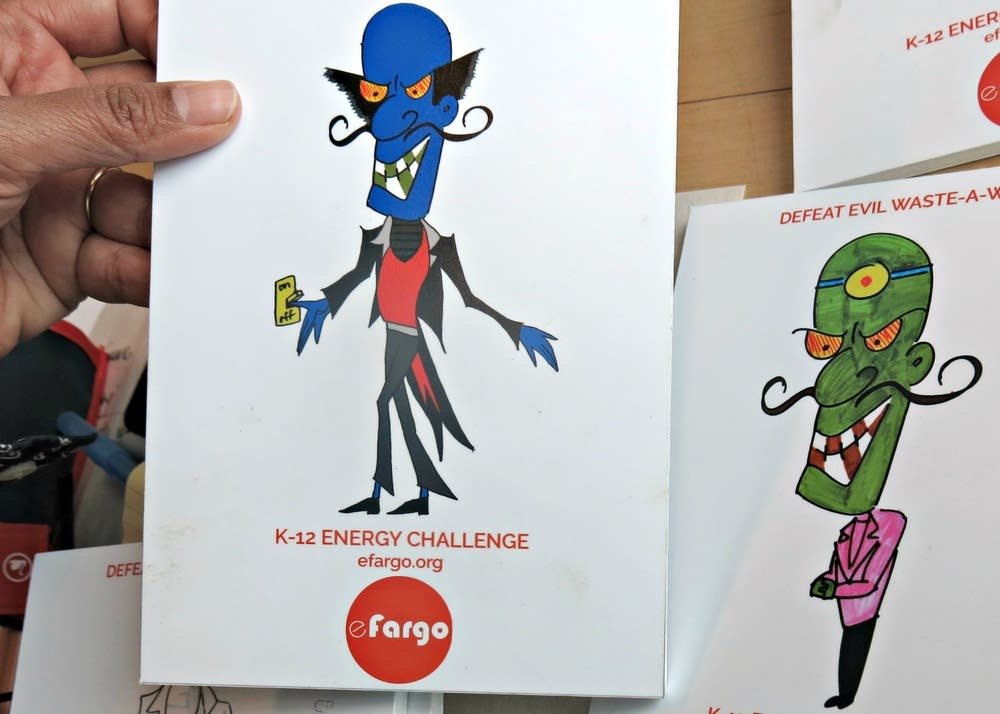 Energy wasting characters designed by school kids