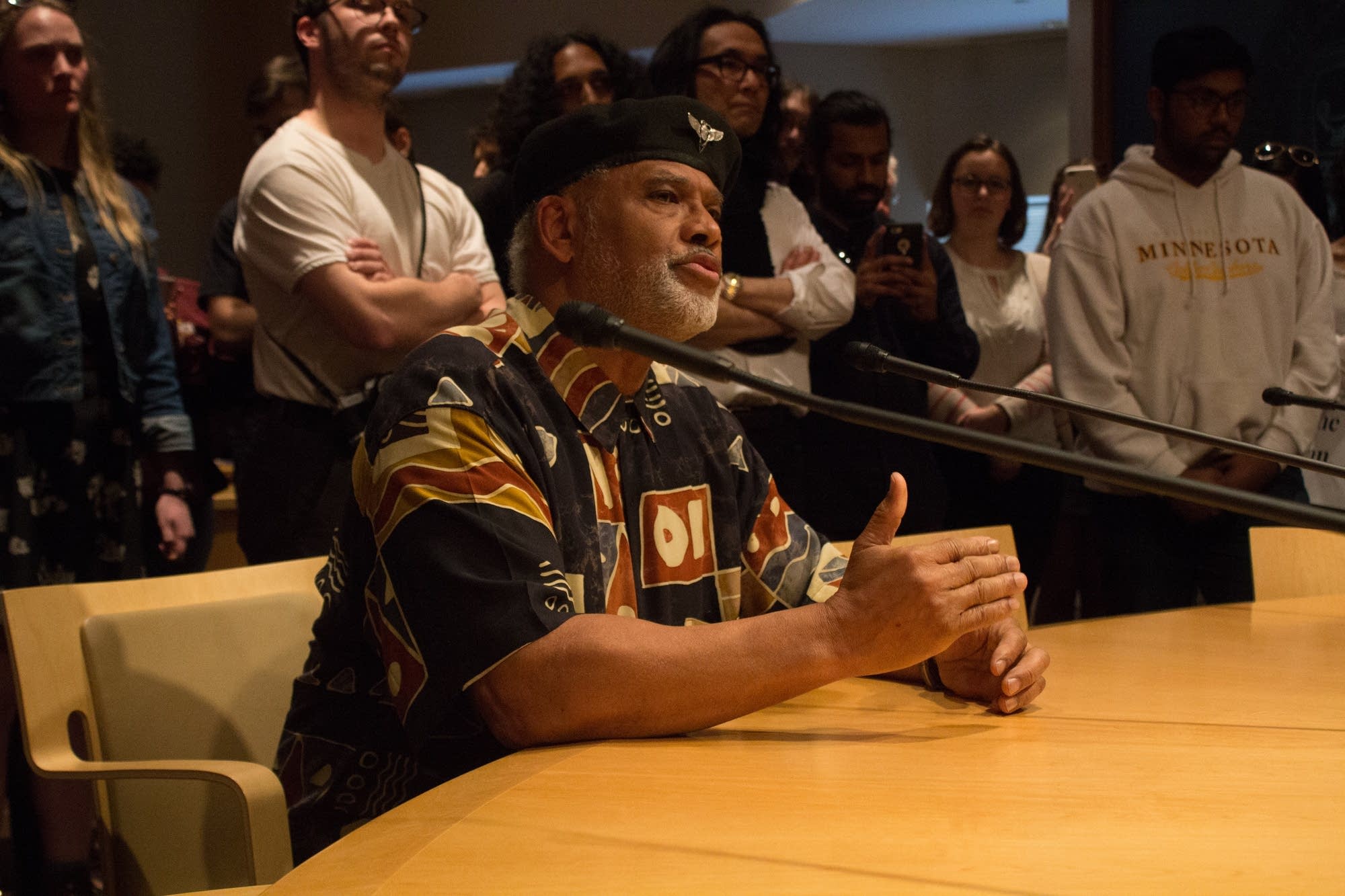 Professor John Wright speaks to University of Minnesota regents