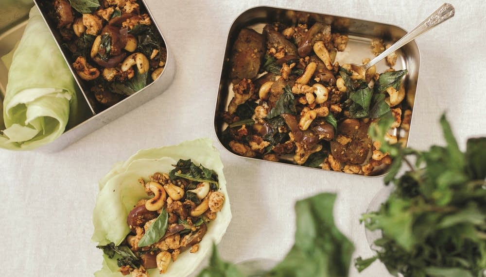 Chicken, Eggplant, and Basil Wraps with Cashews The Splendid Table