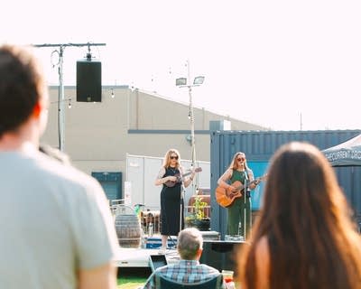 the twins of franklin performing outdoors