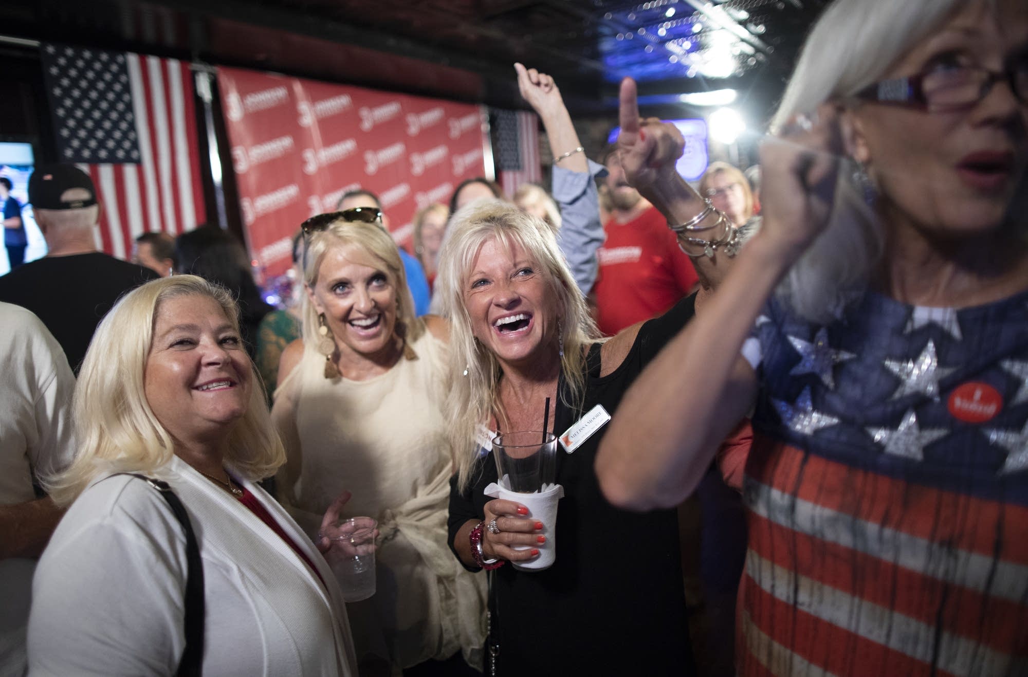 Jeff Johnson's supporters wait for the results.